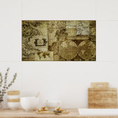 Poster Cartes anciennes du monde (Cuisine)
