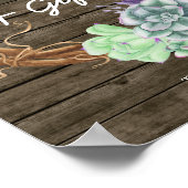 Poster Cartes baby showers Cadeaux Signal Rustique Succul (Coin)