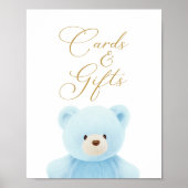 Poster Cartes Baby showers et cadeaux Blue Bear (Devant)