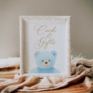 Poster Cartes Baby showers et cadeaux Blue Bear