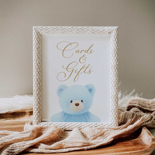 Poster Cartes Baby showers et cadeaux Blue Bear