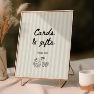 Poster Cartes Baby showers et cadeaux Sage Stripes