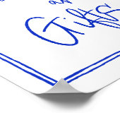 Poster Cartes Bleues Françaises Dessinées À La Main Et Ca (Coin)