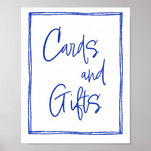 Poster Cartes Bleues Françaises Dessinées À La Main Et Ca (Devant)