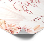 Poster Cartes Boho et cadeaux Pampas Mariage de table bas (Coin)