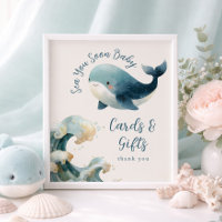 Cartes Cadeaux Baleine Sea You Soon Baby Shower iv