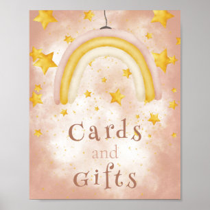 Poster Cartes & Cadeaux Boho arc-en-ciel étoile d'or magi
