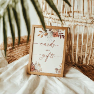 Poster Cartes & Cadeaux Boho Fête des mariées Terracotta