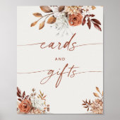 Poster Cartes & Cadeaux Boho Fête des mariées Terracotta  (Devant)