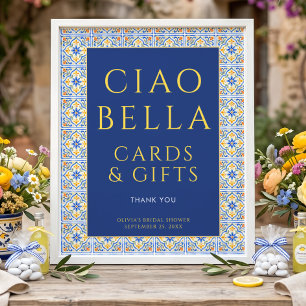 Poster Cartes Cadeaux Ciao Bella Italien Fête de Mariage