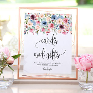 Poster Cartes + Cadeaux Fleur de aquarelle personnalisée 