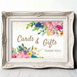 Poster Cartes Cadeaux Fleurs Roses Baby Shower