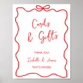 Poster Cartes & Cadeaux Main Draw Bow Wavy Couples Douche (Devant)