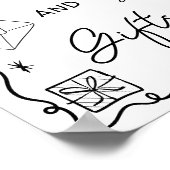 Poster Cartes cadeaux Mariage noir et irrégulier (Coin)