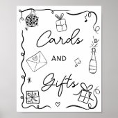 Poster Cartes cadeaux Mariage noir et irrégulier (Devant)
