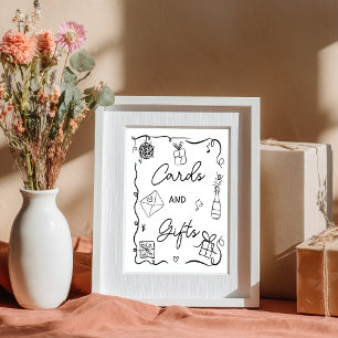 Poster Cartes cadeaux Mariage noir et irrégulier