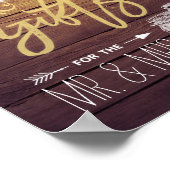 Poster Cartes & Cadeaux Mariage Signal en bois rustique M (Coin)
