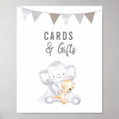 Poster Cartes & Cadeaux Moderne Baby Elephant Genre Neutr (Devant)