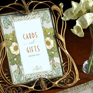 Poster Cartes & Cadeaux Panneau Vert Vintage Art Nouveau