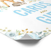 Poster Cartes & Cadeaux Pastel Blue Floral Animaux boisés (Coin)