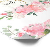 Poster Cartes cadeaux signe citrouille rose or baby showe (Coin)