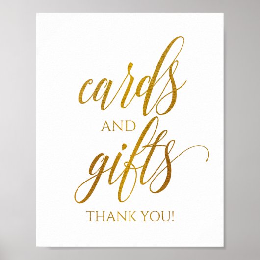 Poster Cartes & Cadeaux Signe Luxe Typographie (Faux Gold (Devant)