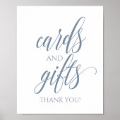 Poster Cartes & Cadeaux Signe pour Mariage - Dusty Blue (Devant)