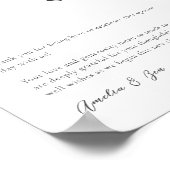 Poster Cartes Cadeaux Table Merci Élégant Noir Blanc (Coin)