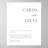 Poster Cartes Cadeaux Table Merci Élégant Noir Blanc (Devant)