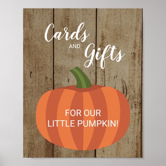 Poster Cartes Citrouilles rustiques Cadeaux Baby shower d (Devant)
