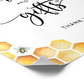 Poster Cartes d'aquarelle d'abeille et signe cadeau (Coin)