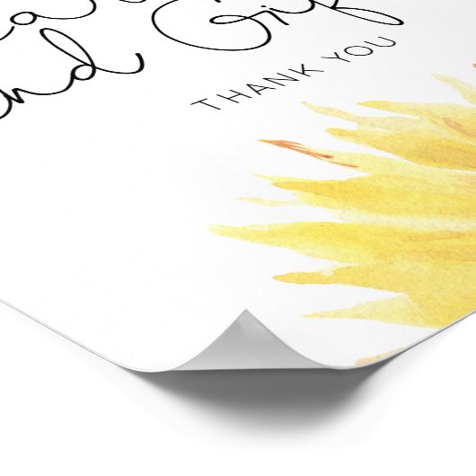Poster Cartes d'aquarelle de tournesol d'aquarelle et cad (Coin)