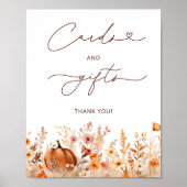 Poster Cartes d'automne et cadeaux Rustic Little Citrouil (Devant)