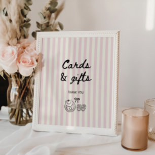 Poster Cartes de Baby shower et cadeaux Soft Rose