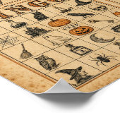 Poster Cartes de bingo Halloween vintage (Coin)
