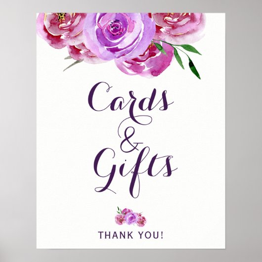 Poster Cartes de bouquet et signe mariage chic pour pivoi (Devant)