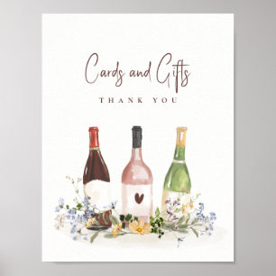 Poster Cartes de bouteilles de vin & cadeaux de signe de