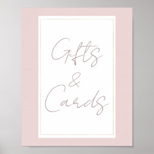 Poster Cartes de cadeaux de mariage modernes rose huître