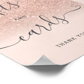 Poster Cartes de cadeaux de mariage rose gold ombré blush (Coin)