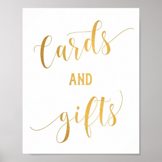 Poster Cartes de calligraphie dorée simples et panneau de (Devant)