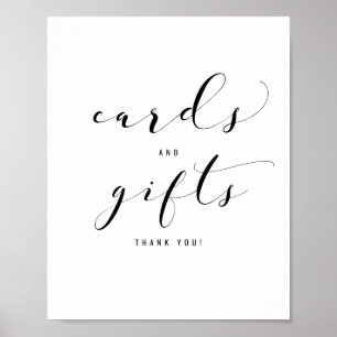 Poster Cartes de calligraphie élégantes et panneau de cad