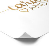 Poster Cartes de calligraphie en or simple et cadeaux ens (Coin)