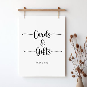 Poster Cartes de calligraphie minimaliste et panneau de c