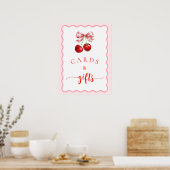 Poster Cartes de cerise et cadeaux Coquette rose (Cuisine)