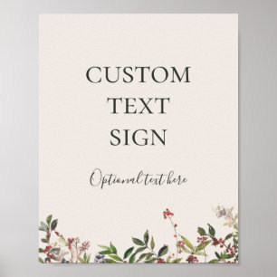 Poster Cartes de Champagne Botaniques de Fêtes et Cadeaux