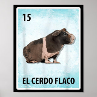 Poster Cartes de cochons maigres mexicains El Cerdo Flaco