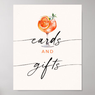 Poster Cartes de cocktail et cadeaux Baby Shower