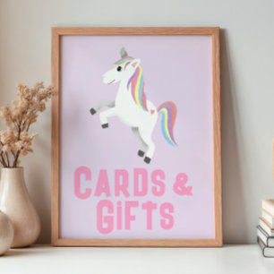 Poster Cartes de fête d'anniversaire de licorne magique p