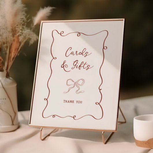 Poster Cartes de Fête des mariées de ruban à cadre bordea