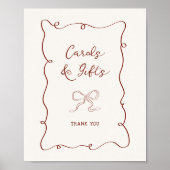 Poster Cartes de Fête des mariées de ruban à cadre bordea (Devant)